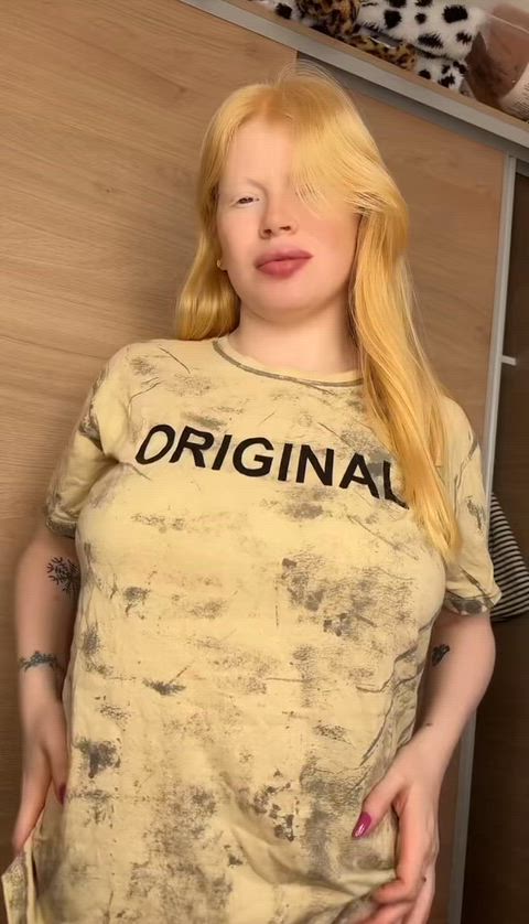 Describe my albino titties in 2 words don’t be mean