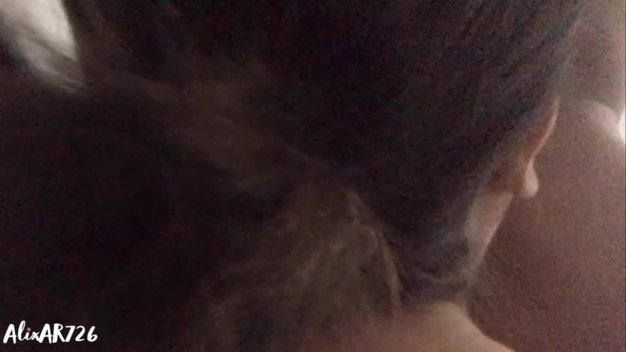 Pulling my hair while he fucks my throat