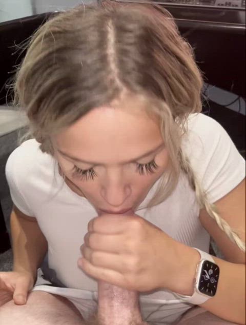 Blonde Blowjob Cum Cum In Mouth Cum Swallow Cumshot Handjob Homemade POV Sucking Porn GIF by populardick