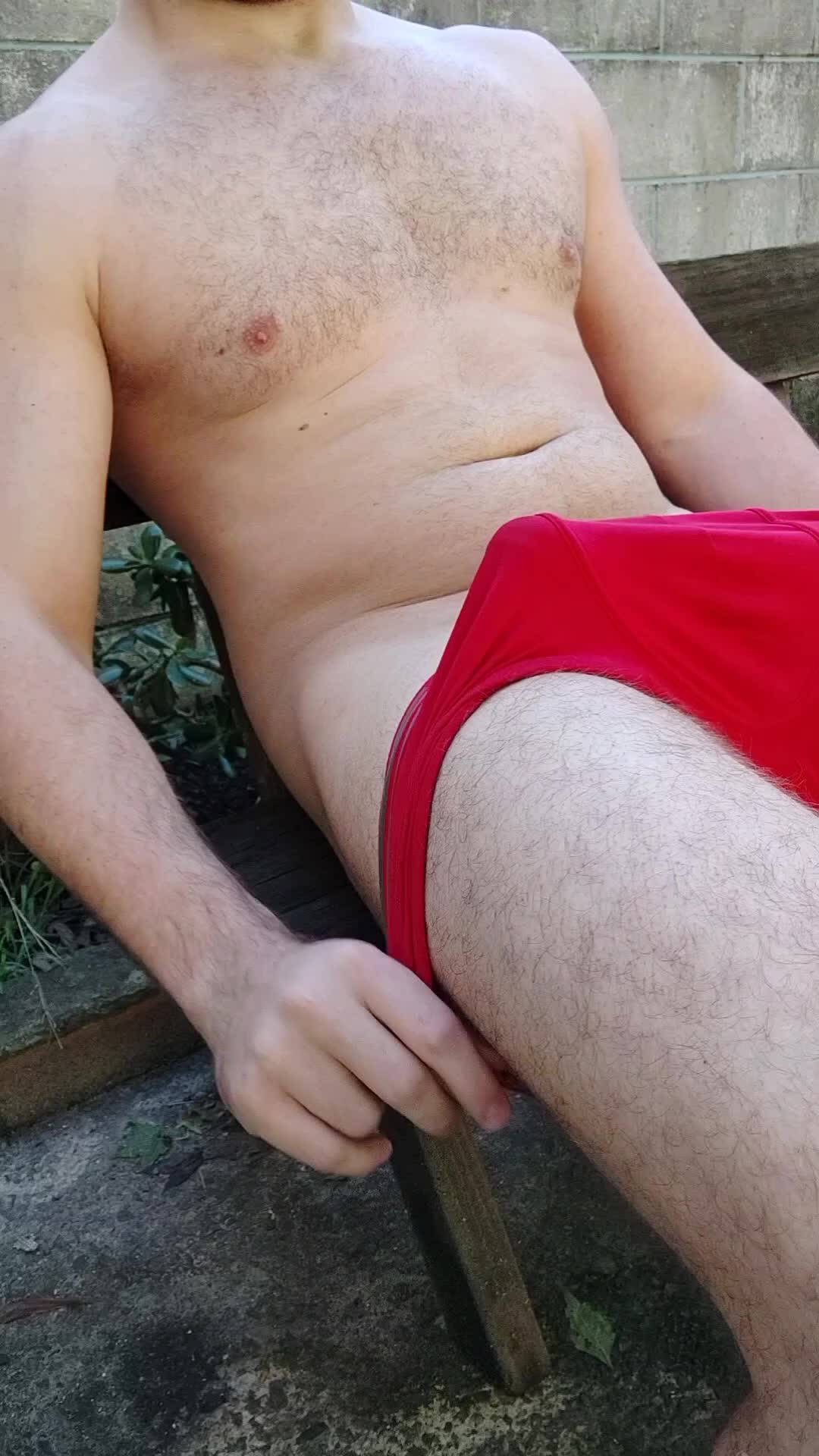 Putting on a show in the backyard for our neighbors in the apartment block.