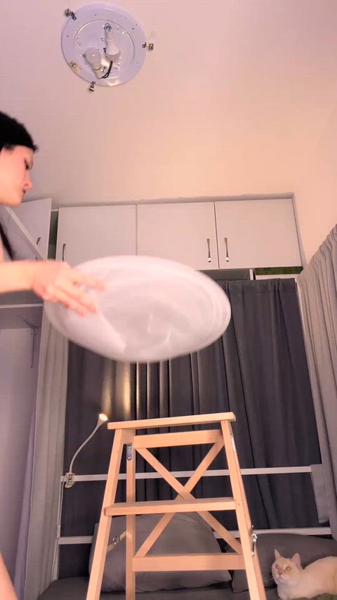 A real woman should be able to fix a chandelier on the ceiling, lol