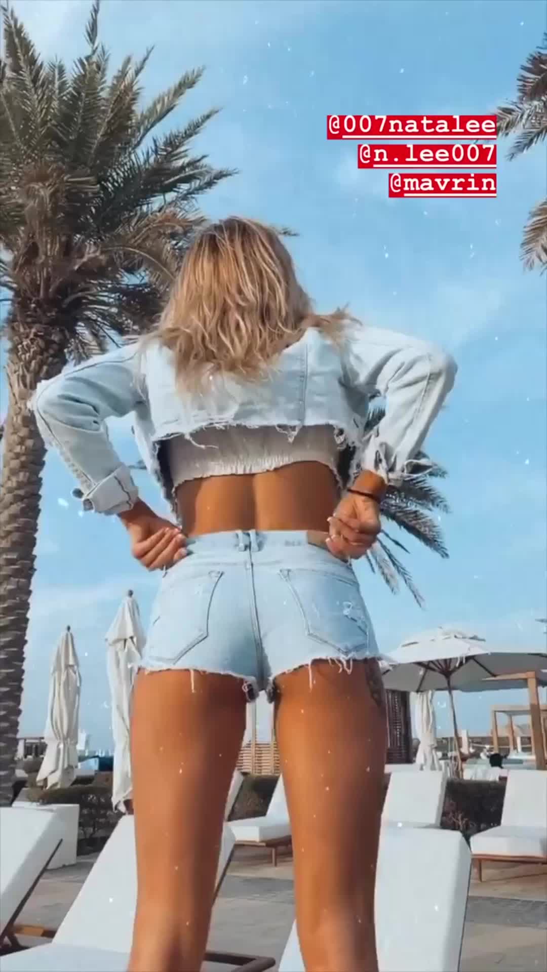 Booty in denim shorts