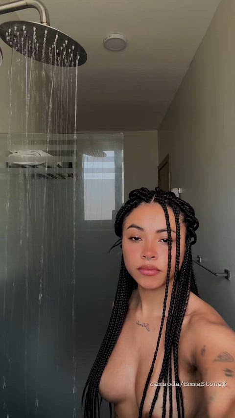 Amateur Cute Horny Latina Natural Tits Shower Solo Teen Tits Wet Porn GIF by casasalsa