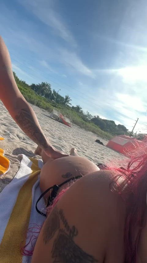 Beach spanking with a ocean view