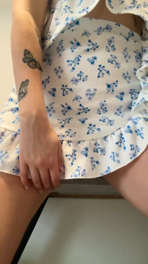 hiding a surprise for you under my dress