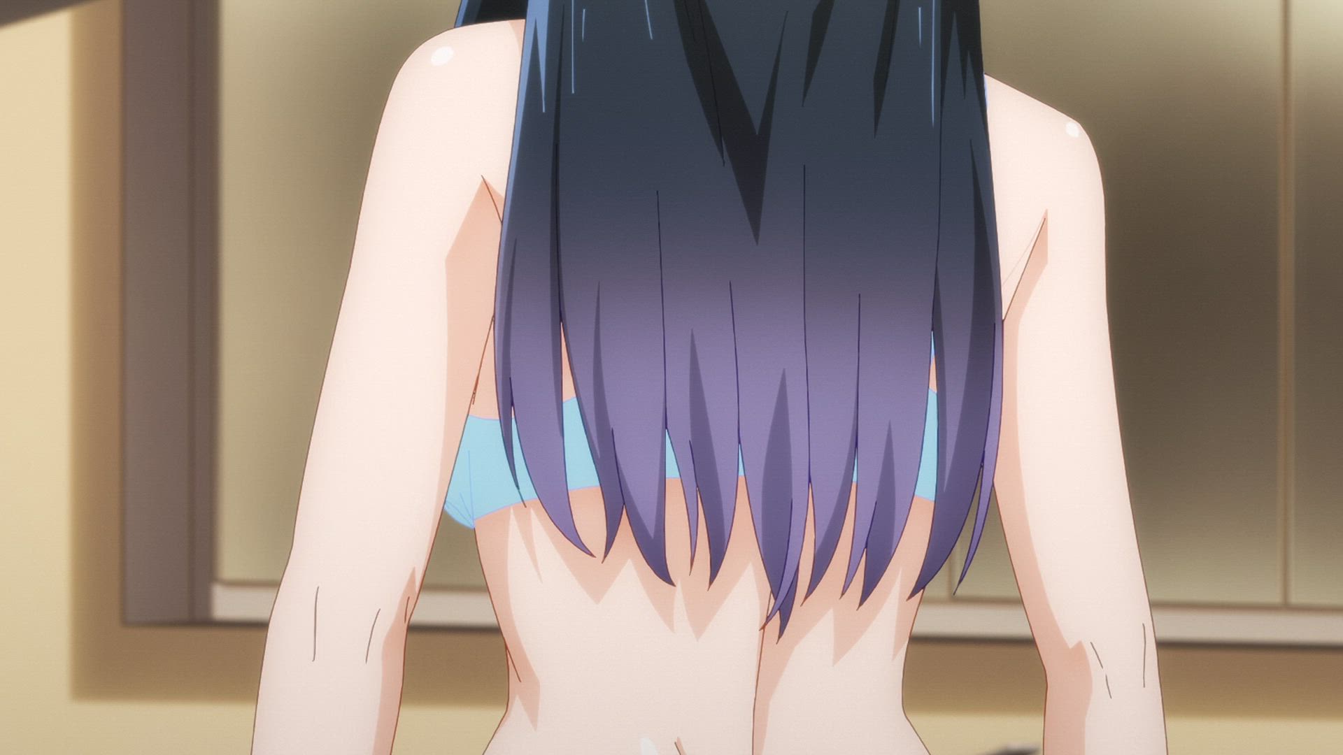 Miko undressing and bathing [Mieruko-Chan]