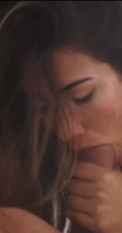 Blowjob Close Up Eva Lovia Eye Contact Freckles Long Hair Pretty Porn GIF by mollatare