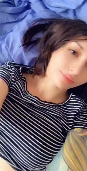 18 Years Old Babe Boobs Fingering Masturbating Pierced Piercing Small Nipples Small Tits Tattoo Porn GIF by populardick
