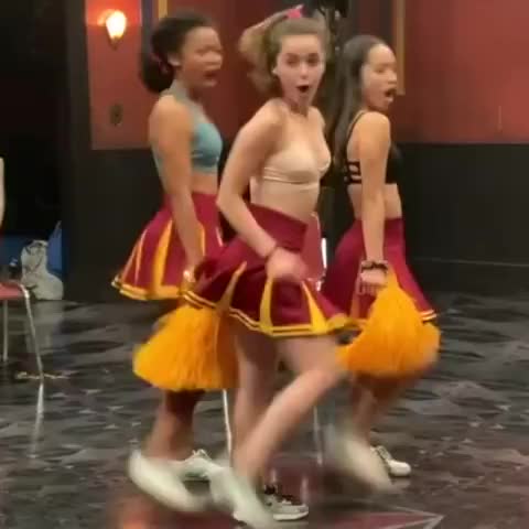 Jaz Sinclar, Kiernan Shipka and Jasmine Vega - Practising for Chilling Adventures of Sabrina