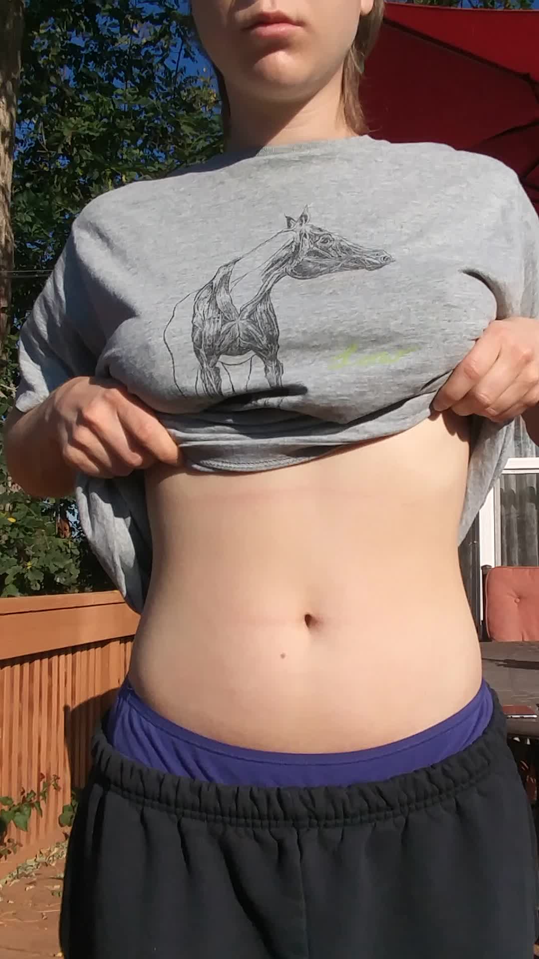 Drop and bounce on a patio