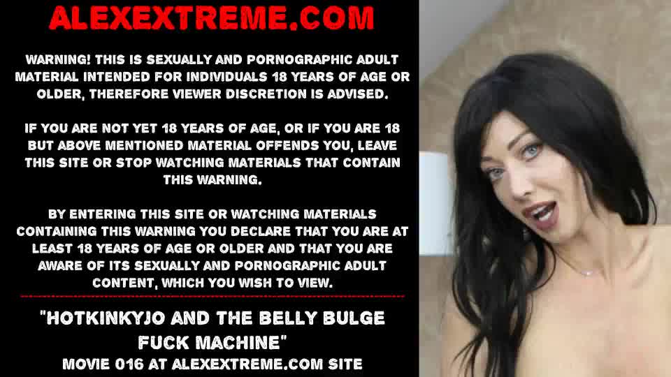 Hotkinkyjo and the belly bulge fuck machine