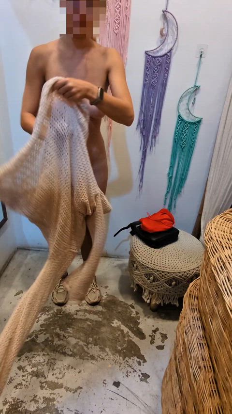 [F] A user dared me to show off my naked body in the middle of a shop. I hope this counts!