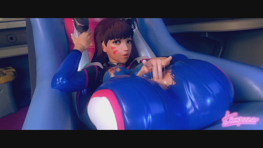 Flexible Dva fingering her pussy on her seat (KaeporaNSFW) [Overwatch]