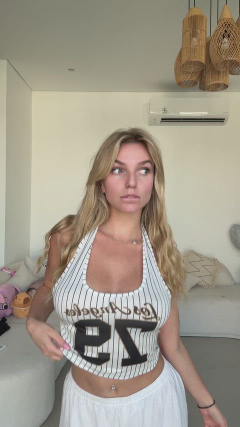 Big Tits Blonde Boobs Bouncing Tits Cute Natural Tits OnlyFans Reveal Teen Titty Drop Porn GIF by sandra_hot