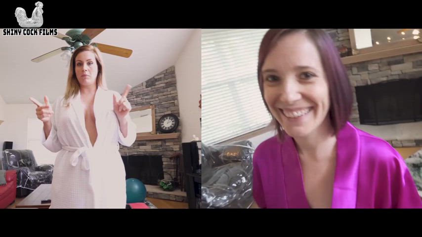 Side by side MILF blowjobs