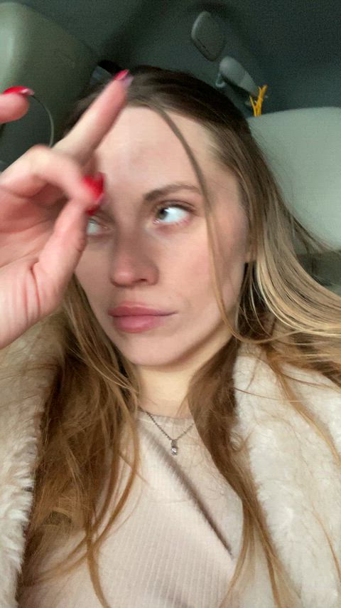 Blushing but showing boobs in traffic