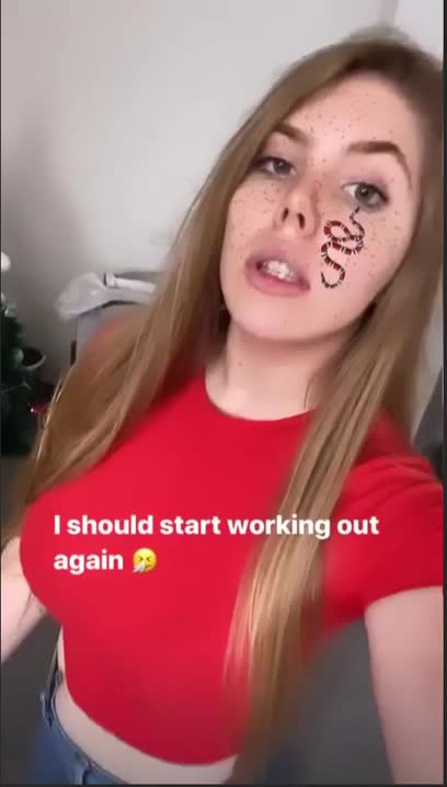 Busty in red