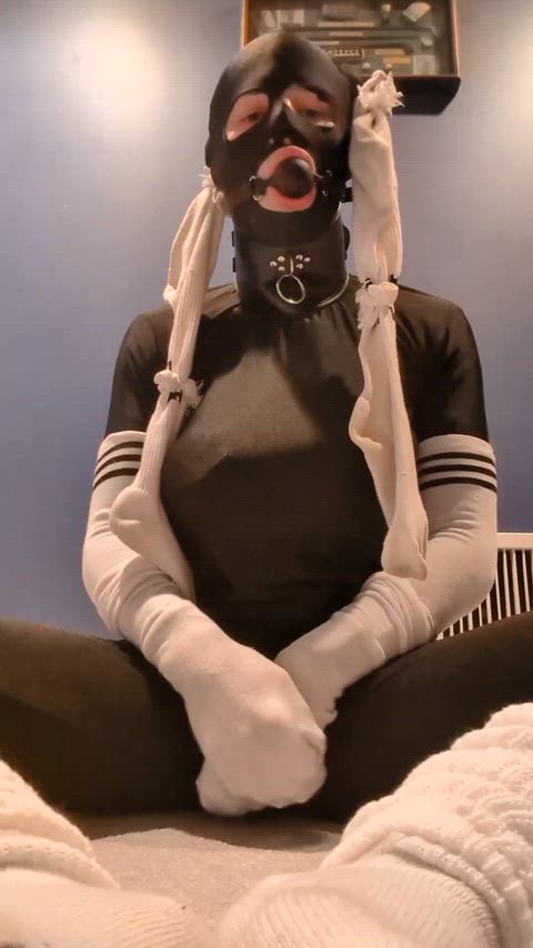 Choking on penis gag