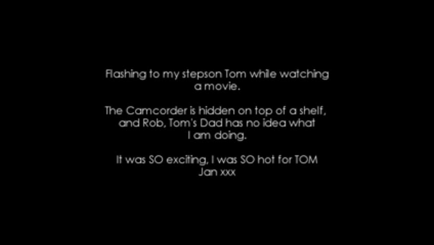 Caption Family Flashing MILF Mature Mom Son Step-Mom Step-Son Taboo Porn GIF by populardick