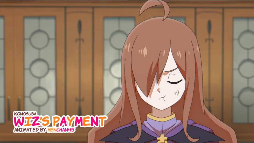 Kazuma using his excalibur to satisfy Wiz (Henchan45)