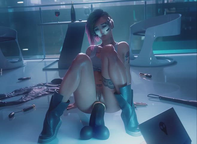 Judy and monster dildo [Cyberpunk] (charmedvampva)