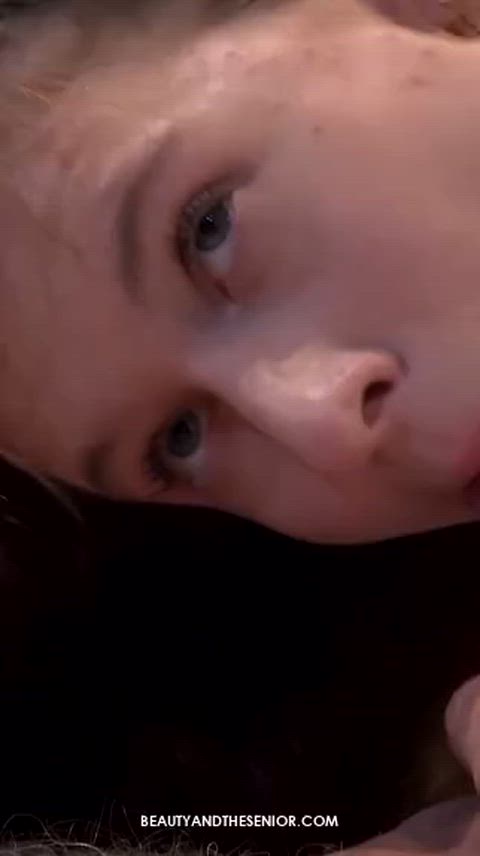 Blowjob Brunette Grandpa Hardcore Long Hair Natural Tits Porn GIF by adultprime