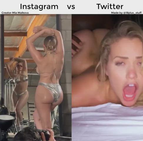 TikTok vs TikGoon -  Mia Malkova Plowcam Split Screen