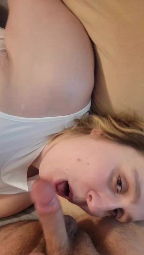 I love sucking my husbands small cock after a rough day of work