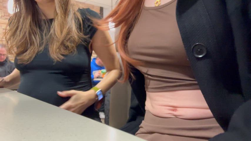 Comparing titties and making out at the table