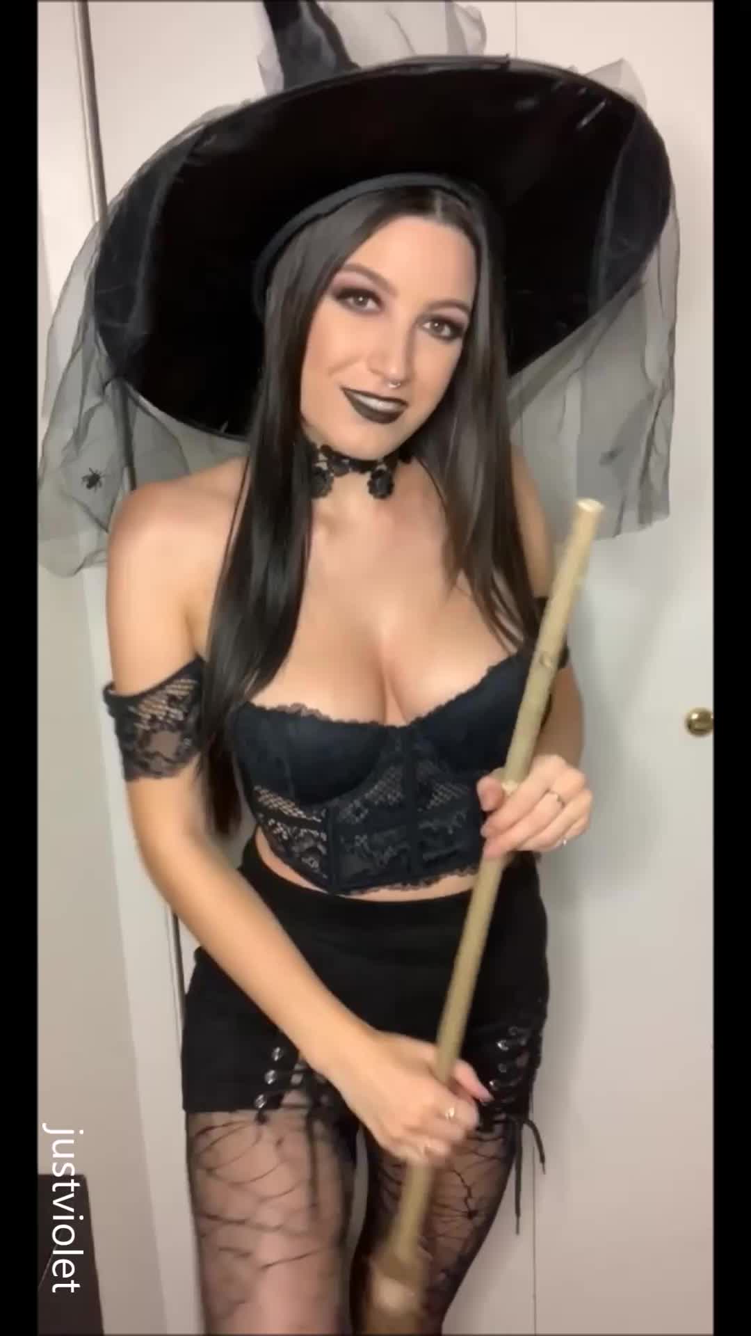 happy halloween! :) naughty witch gif