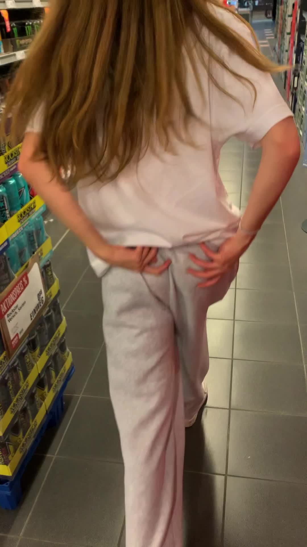 showing my ass in the supermarket
