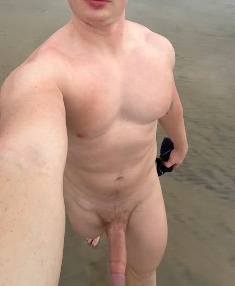 My girthy tool on the nude beach