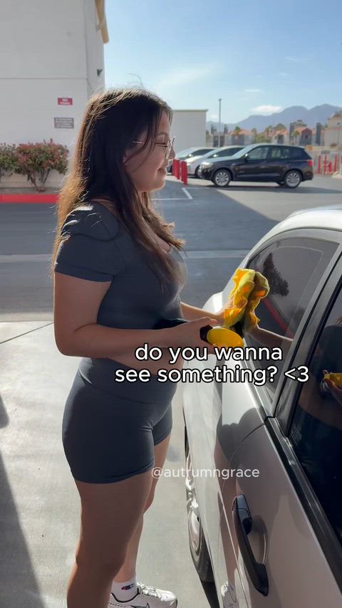 I know I have very small tits but I love flashing at the car wash 🫠
