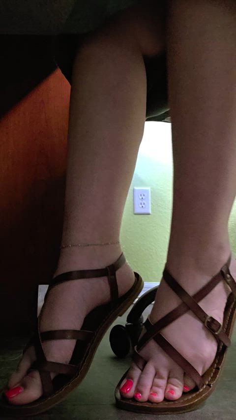 Would you come under my desk and kiss and rub them until we both cum?