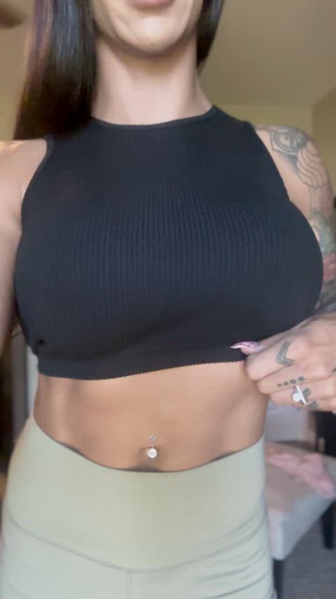 Strong arms or juicy tits