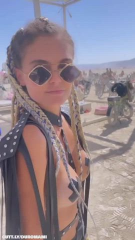 Big Ass Big Tits Dancing Exhibitionist Festival Flashing Public See Through Clothing Softcore Porn GIF by duromami