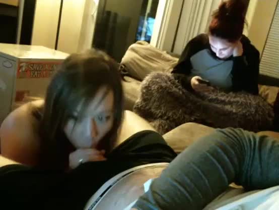 Jealous but she doesn't want to show it