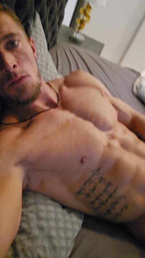 Stretched out on my bed… flexing a bit. Come closer if you wanna see more 🤫😳 (29)