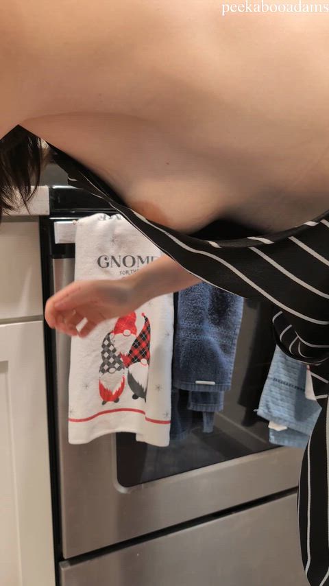 It gets way too hot while I'm baking and I have to wear just my apron