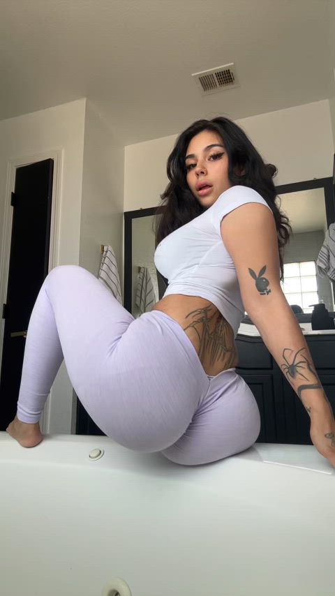 Trying to squeeze this thing into yoga pants is a workout