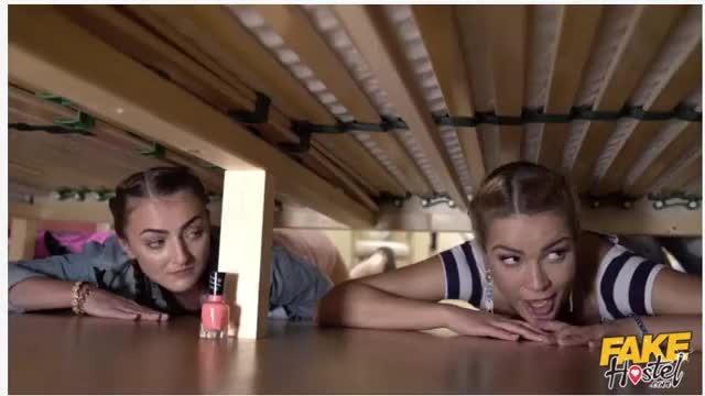 Fakehostel - Cherry Kiss, Katy Rose Stuck under a Bed