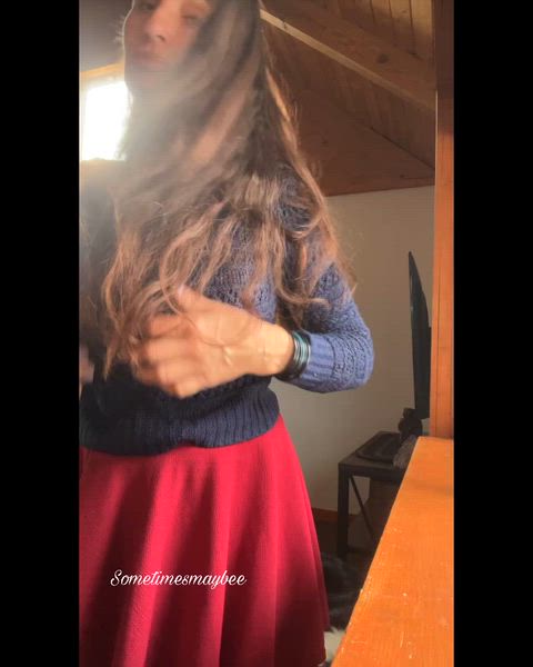 Sometimes I try to hide my boobs under clothing