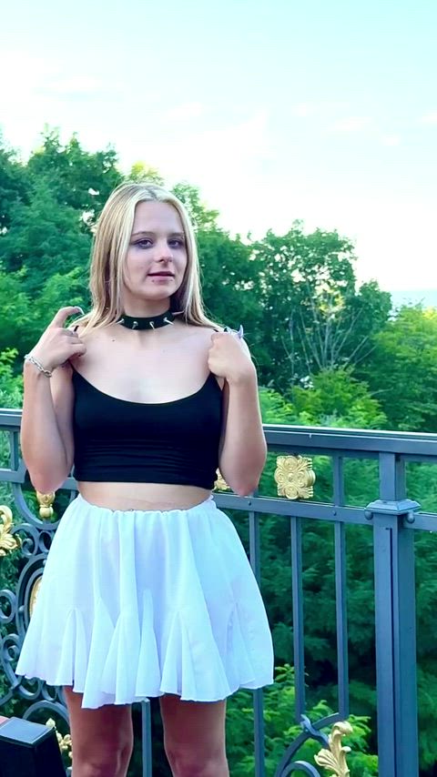 I don't know which view you like more, the lake or me, but I think it's definitely my boobs