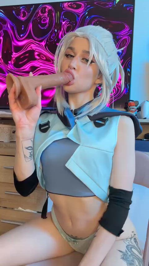 18 Years Old Blowjob Cosplay Cute NSFW OnlyFans Petite Solo Teen Teens Porn GIF by mystpetal
