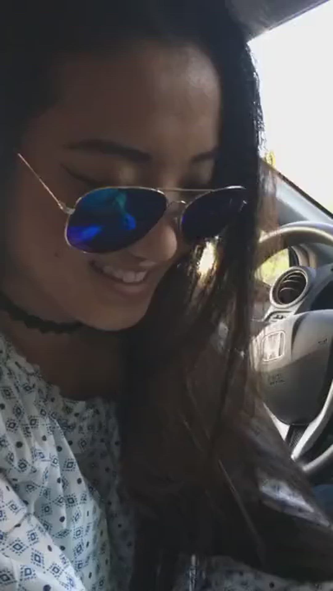 Asian baddie blowjob in car
