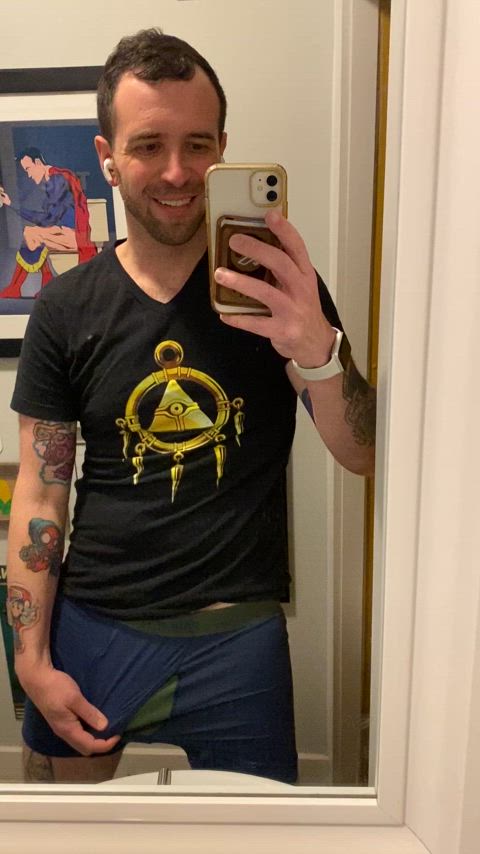 Being nerdy in the tattoo shop bathroom