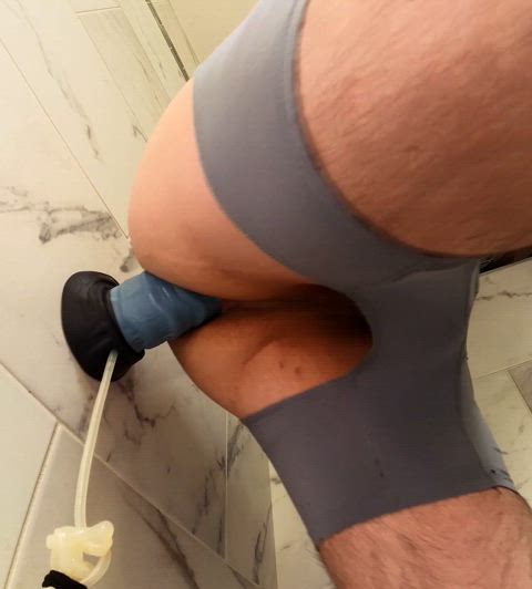 Just a little grinding against Sleipnir while my cage flops around in my shorts. I really love how this angle shows you my hole getting pounded.