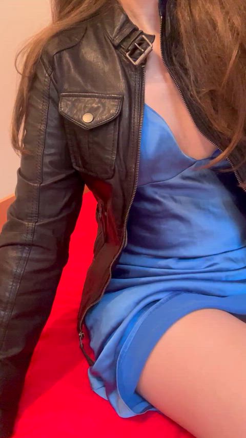 Satin and leather for second date