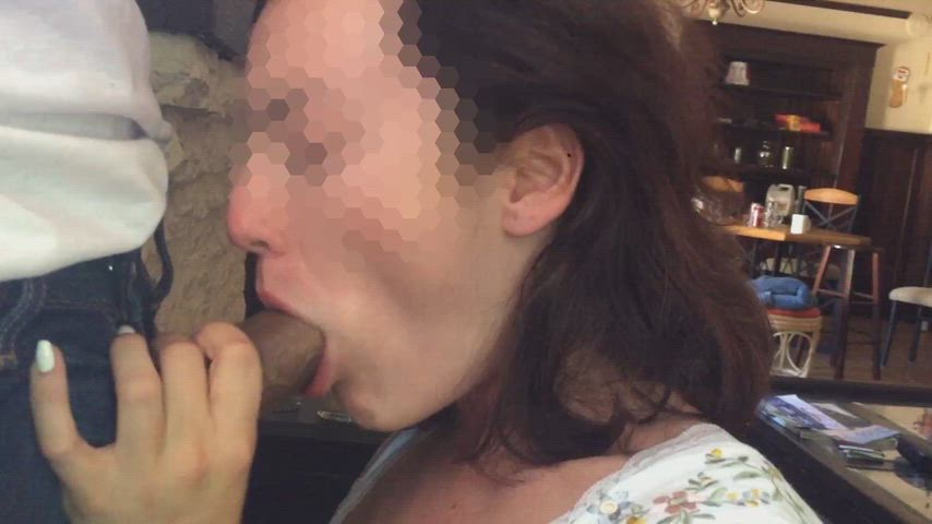 Her first time sucking dick over 4"
