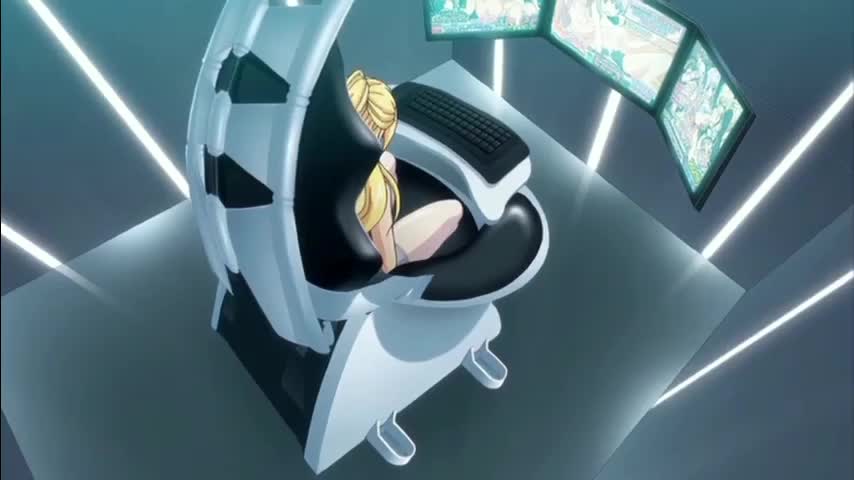 Toying in her chair